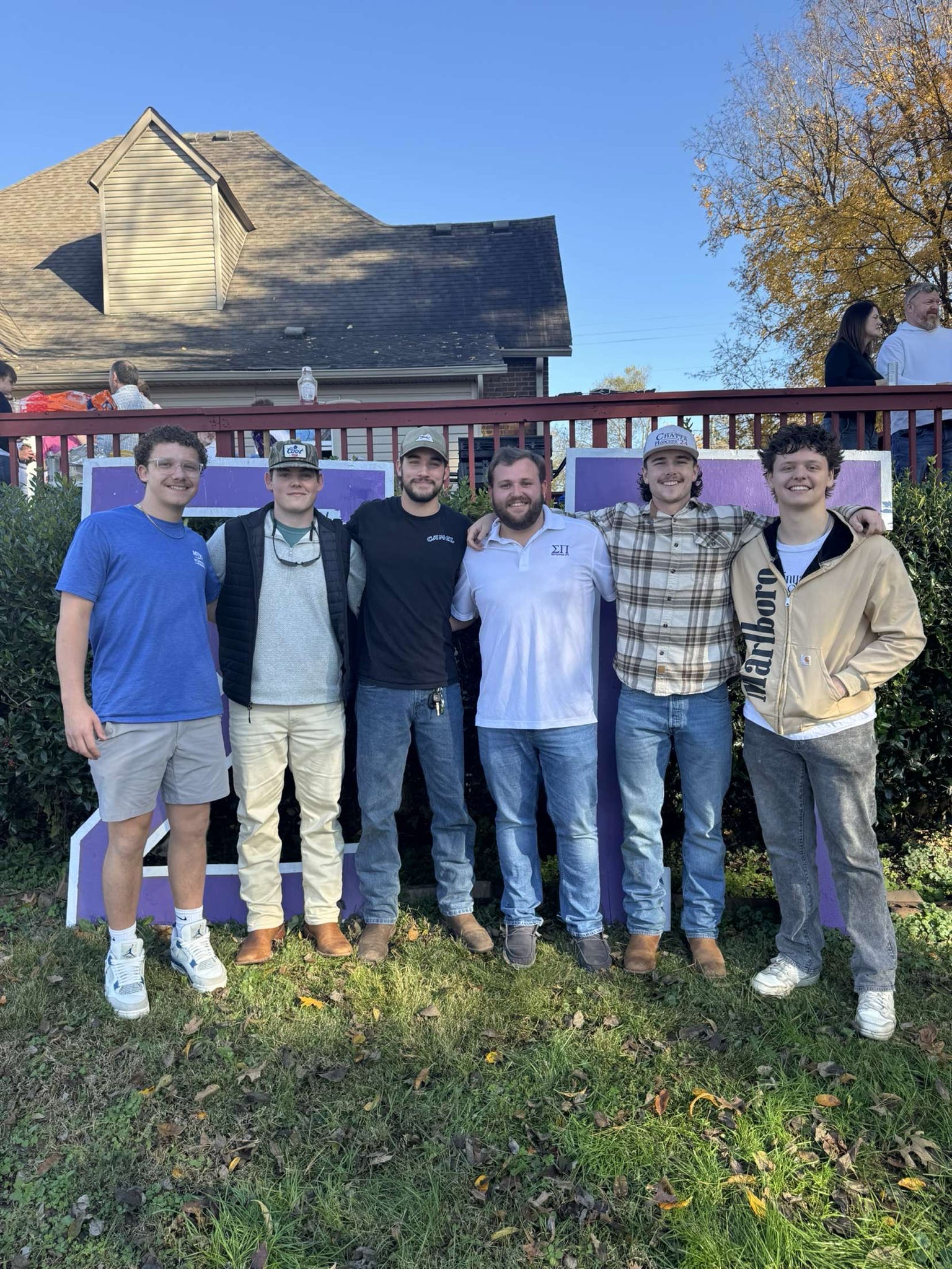 Theta-Omega members and alumni gathered together